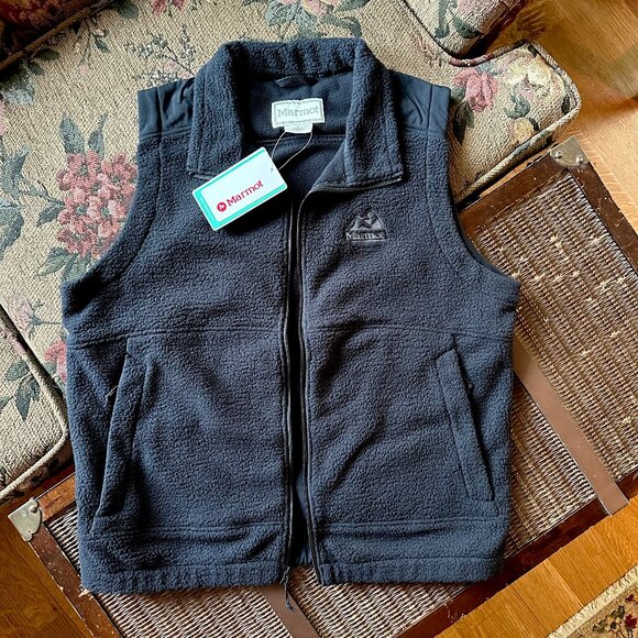 MARMOT {NWT} Wanderer High Pile Fleece Vest | Large | Black - Picture 2 of 8